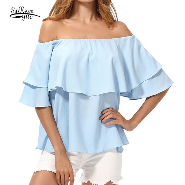 casual slash neck women's chiffon shirt blouse fashion european american short sleeve ruffled loose plus size solid 2434 210508, White
casual slash neck women's chiffon shirt blouse fashion european american short sleeve ruffled loose plus size solid 2434 210508, White
