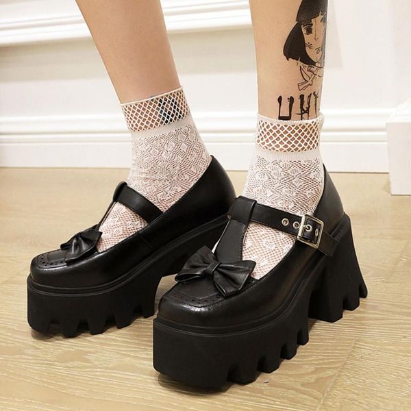 dress shoes gigifox brand fashion big size 43 chunky high heels t strap mary janes bow tie sweet pumps gothic style woman, Black
dress shoes gigifox brand fashion big size 43 chunky high heels t strap mary janes bow tie sweet pumps gothic style woman, Black