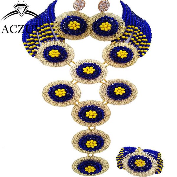 earrings & necklace aczuv brand royal blue and yellow african jewelry set for women nigerian wedding beads a10r007, Silver
earrings & necklace aczuv brand royal blue and yellow african jewelry set for women nigerian wedding beads a10r007, Silver