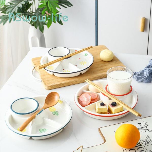 dishes & plates one-person ceramic breakfast gridded plate reduced fat quantitative household children's set snack
dishes & plates one-person ceramic breakfast gridded plate reduced fat quantitative household children's set snack