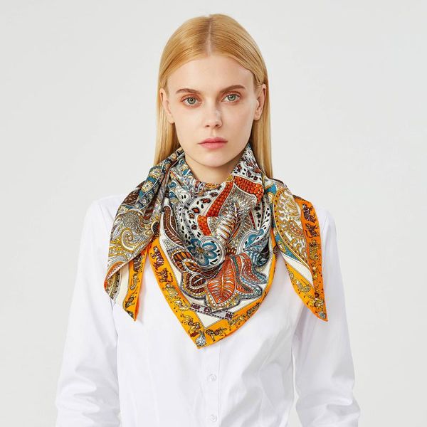 scarves 90cm square scarf luxury twill silk brand women head handmade curled hijab design foulard bandana ladies, Blue;gray
scarves 90cm square scarf luxury twill silk brand women head handmade curled hijab design foulard bandana ladies, Blue;gray