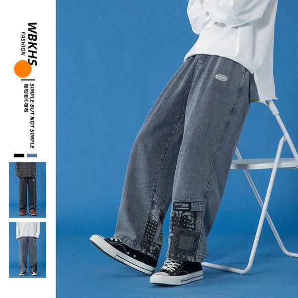 men's jeans men fashion loose straight pants man casual baggy denim trousers and women's cargo, Blue
men's jeans men fashion loose straight pants man casual baggy denim trousers and women's cargo, Blue