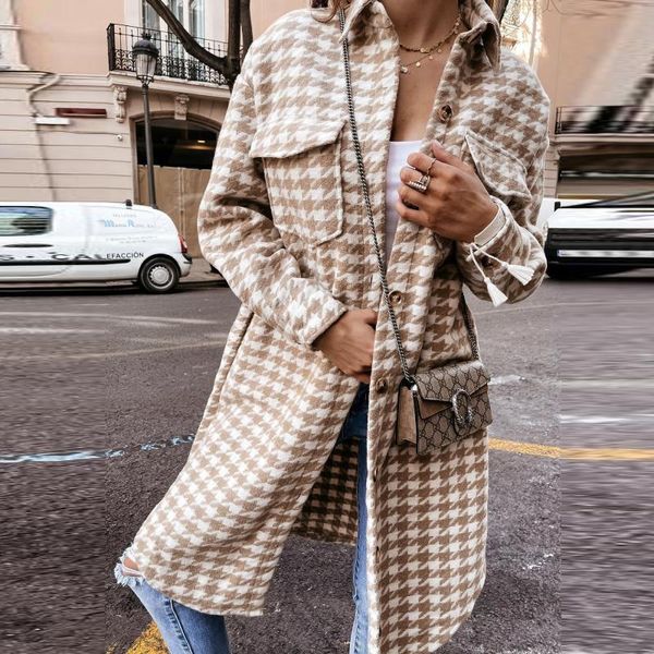 women's wool & blends autumn winter pattern print overcoats women elegant turn-down collar button long outerwear casual sleeve loose ca, Black
women's wool & blends autumn winter pattern print overcoats women elegant turn-down collar button long outerwear casual sleeve loose ca, Black