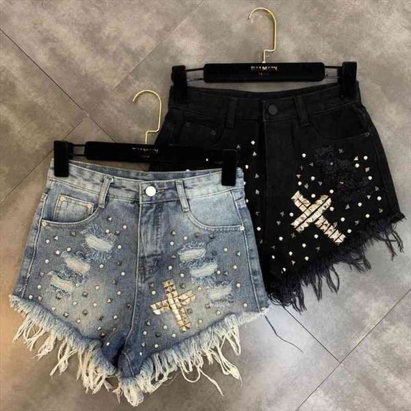 wholesale tassel stitching rivet beading wide leg denim shorts female high waist frazzle punk street style shorts wq1618, White;black
wholesale tassel stitching rivet beading wide leg denim shorts female high waist frazzle punk street style shorts wq1618, White;black
