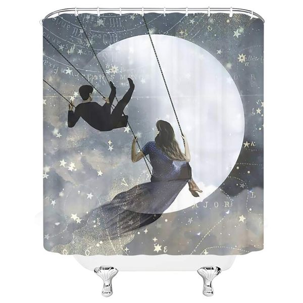 valentine's day theme shower curtain retro romantic couple swinging on a swing between the starry sky and the moon,70x70 inch
valentine's day theme shower curtain retro romantic couple swinging on a swing between the starry sky and the moon,70x70 inch