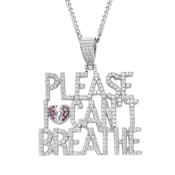 iced out cubic zircon i can't breathe letters pendant necklace fashion hip hop jewelry for men women necklaces, Silver
iced out cubic zircon i can't breathe letters pendant necklace fashion hip hop jewelry for men women necklaces, Silver