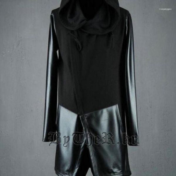 men's trench coats / spring fashion personalized customization large size spliced hooded cardigan pu shiny casual jacket/s-6xl1, Tan;black
men's trench coats / spring fashion personalized customization large size spliced hooded cardigan pu shiny casual jacket/s-6xl1, Tan;black