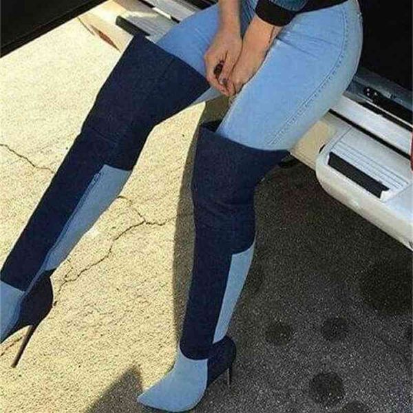 boots light/dark blue denim patchwork of women on knee dot from foot ladies in high with side zipper spring inhe, Black
boots light/dark blue denim patchwork of women on knee dot from foot ladies in high with side zipper spring inhe, Black