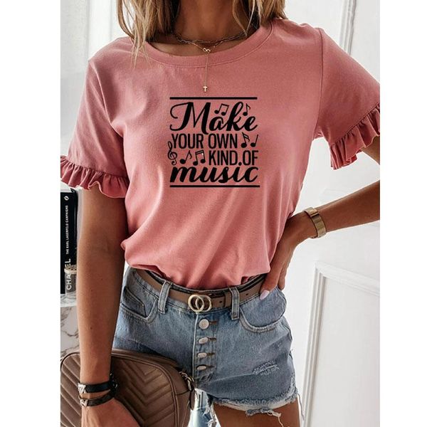 women's t-shirt make your own kind of music print lotus shirt female harajuku lover gift vintage women summer femme, White
women's t-shirt make your own kind of music print lotus shirt female harajuku lover gift vintage women summer femme, White