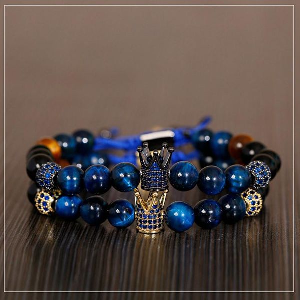 beaded, strands luxury blue crown cz zircon pave weaving bracelet homme men women tiger eye stone beads drop, Black
beaded, strands luxury blue crown cz zircon pave weaving bracelet homme men women tiger eye stone beads drop, Black