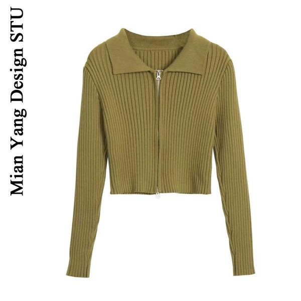 women's knits & tees american retro cardigan coat slim fit all-matching sweater autumn double zipper western style lapel short top, White
women's knits & tees american retro cardigan coat slim fit all-matching sweater autumn double zipper western style lapel short top, White