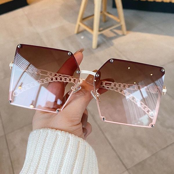 sunglasses fashion oversize gradient women 2021 brand designer vintage metal frame rivet square sun glasses female shades, White;black
sunglasses fashion oversize gradient women 2021 brand designer vintage metal frame rivet square sun glasses female shades, White;black