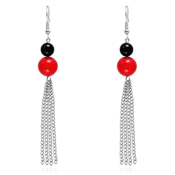 tassel earrings boho bohemain black and red beads copper chain silver plated long drop fashion jewellery dangle & chandelier
tassel earrings boho bohemain black and red beads copper chain silver plated long drop fashion jewellery dangle & chandelier