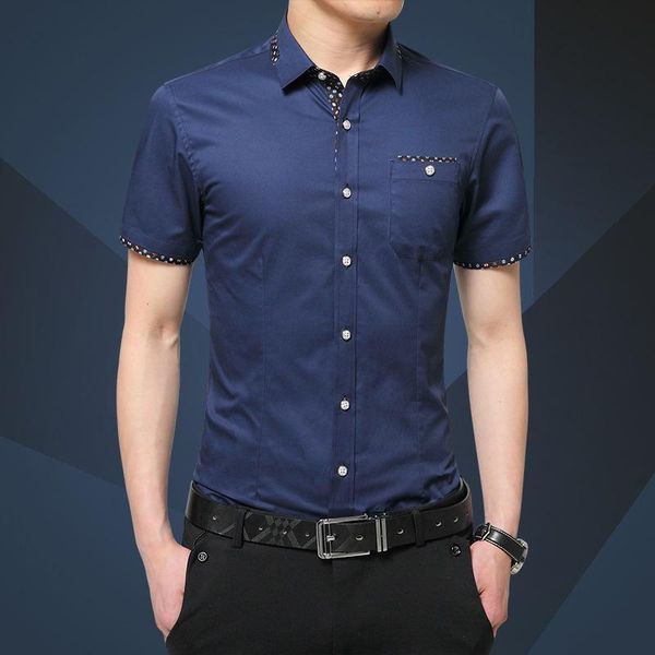men's casual shirts 2021 summer short-sleeved shirt korean slim fit trend fashion camisas para hombre, White;black
men's casual shirts 2021 summer short-sleeved shirt korean slim fit trend fashion camisas para hombre, White;black