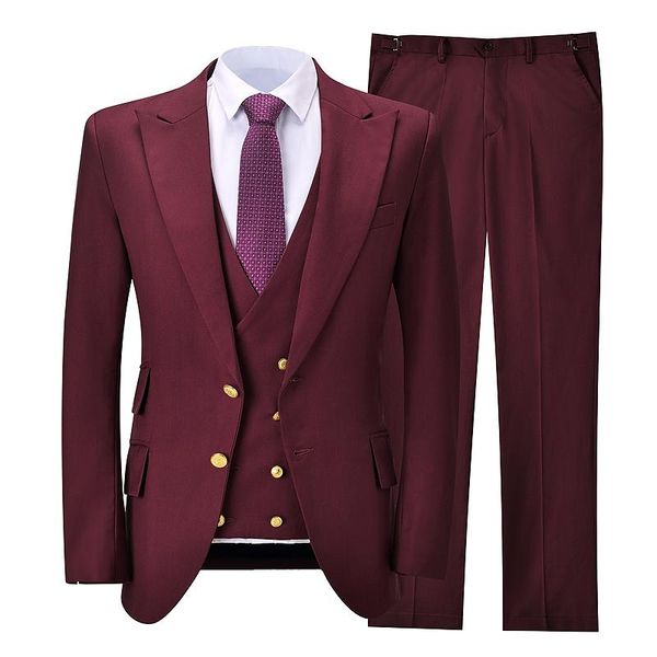 men's suits & blazers fashion burgundy slim fit 3 pieces business groom wedding men tuxedo terno masculino man blazer (jacket+pants+ves, White;black
men's suits & blazers fashion burgundy slim fit 3 pieces business groom wedding men tuxedo terno masculino man blazer (jacket+pants+ves, White;black