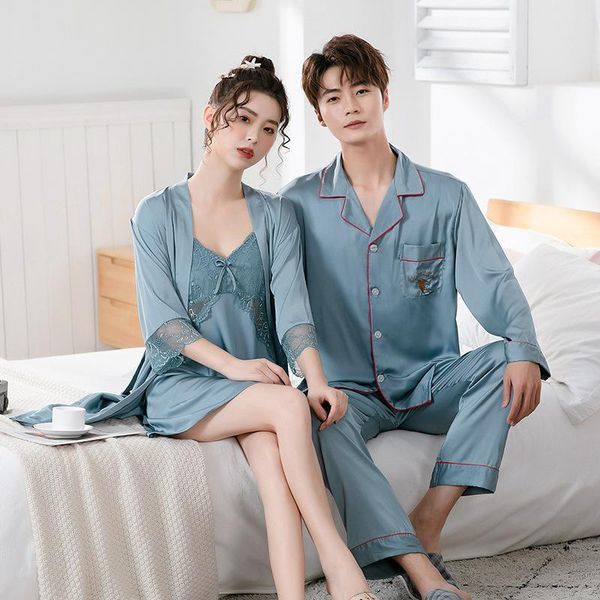 women's sleepwear satin lace kimono robe set couple 2pcs sleep loungwear casual home dressing gown intimate lingerie, Black;red
women's sleepwear satin lace kimono robe set couple 2pcs sleep loungwear casual home dressing gown intimate lingerie, Black;red