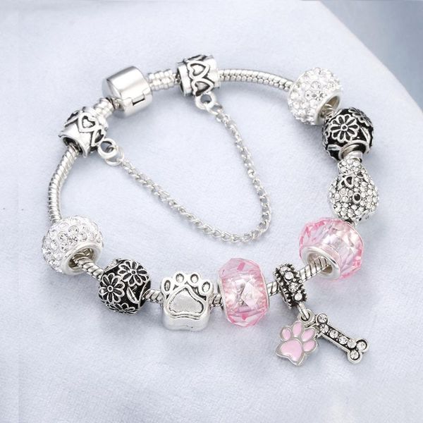 link, chain pink crystal beads bracelets bangles silver plated cat luxury queen crown diy charm bracelet for women jewelry pulsera, Black
link, chain pink crystal beads bracelets bangles silver plated cat luxury queen crown diy charm bracelet for women jewelry pulsera, Black