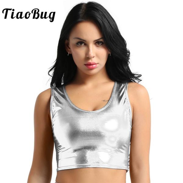 women's tanks & camis tiaobug women fashion shiny metallic crop scoop neck short tank vest bustier club party festival rave dance s, White
women's tanks & camis tiaobug women fashion shiny metallic crop scoop neck short tank vest bustier club party festival rave dance s, White