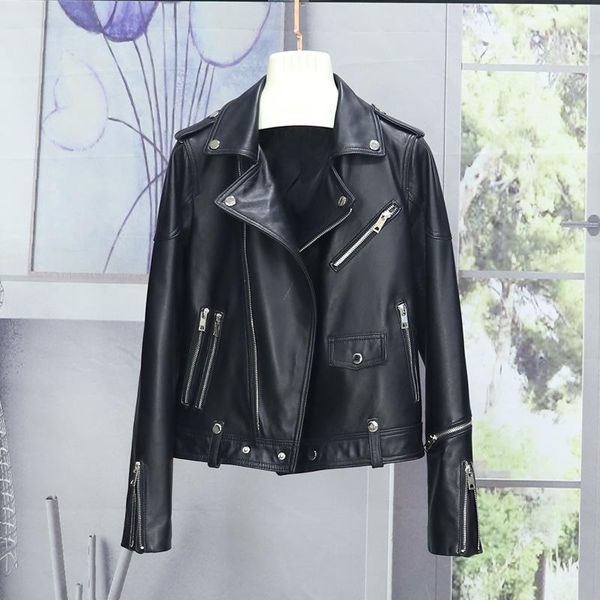 women's jackets haining first layer sheepskin jacket locomotive spring and autumn short slim 2021 pure, Black;brown
women's jackets haining first layer sheepskin jacket locomotive spring and autumn short slim 2021 pure, Black;brown