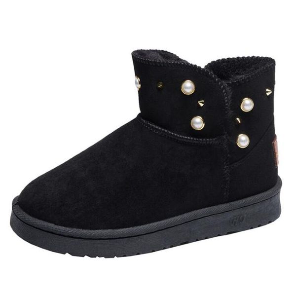 boots 2021 winter fashion round head solid color middle tube snow flat warm women's, Black
boots 2021 winter fashion round head solid color middle tube snow flat warm women's, Black