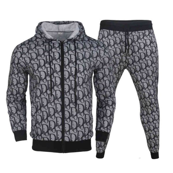 tracksuit sport suit 2021 autumn men's suit casual fashion hip hop sportswear two piece set, Gray 
tracksuit sport suit 2021 autumn men's suit casual fashion hip hop sportswear two piece set, Gray