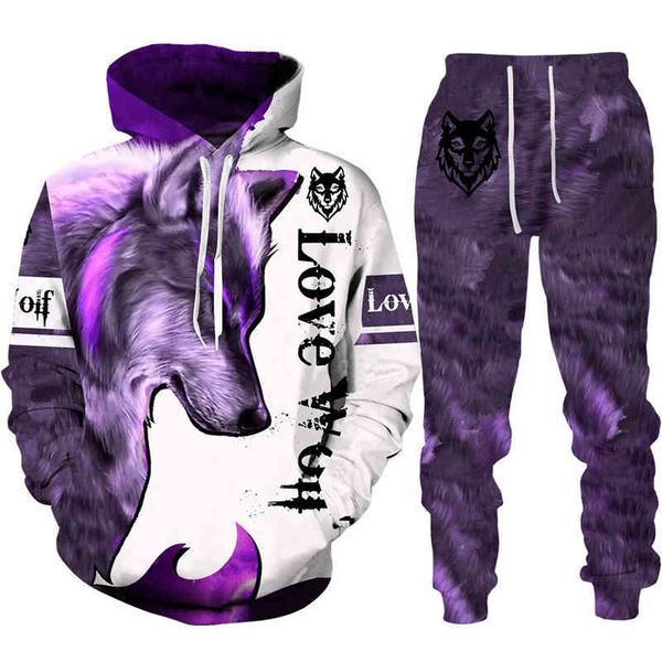 creative 3d wolf printed hoodie + pants sweat suit men's casual jogging tracksuit couple cool sport wear clothing set, Black
creative 3d wolf printed hoodie + pants sweat suit men's casual jogging tracksuit couple cool sport wear clothing set, Black