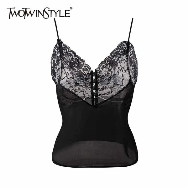 black patchwork lace s for women v neck sleeveless backless slim camis female summer fashion clothing 210524, White
black patchwork lace s for women v neck sleeveless backless slim camis female summer fashion clothing 210524, White