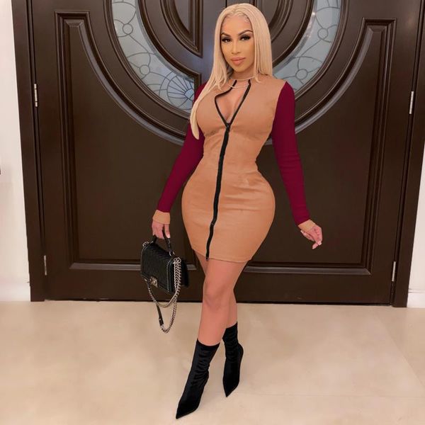 casual dresses spring summer long sleeve zipper dress women stand collar mini female slim party vestidos 2021 plus size s-4xl, Black;gray
casual dresses spring summer long sleeve zipper dress women stand collar mini female slim party vestidos 2021 plus size s-4xl, Black;gray