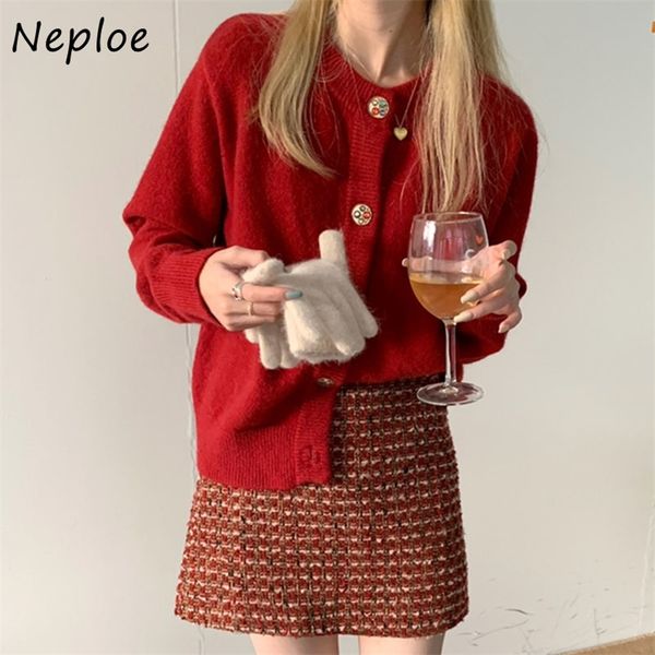 o neck long sleeve single breast knit cardigans sweater women simple solid spring pull femme coat all match 210422, White;black
o neck long sleeve single breast knit cardigans sweater women simple solid spring pull femme coat all match 210422, White;black