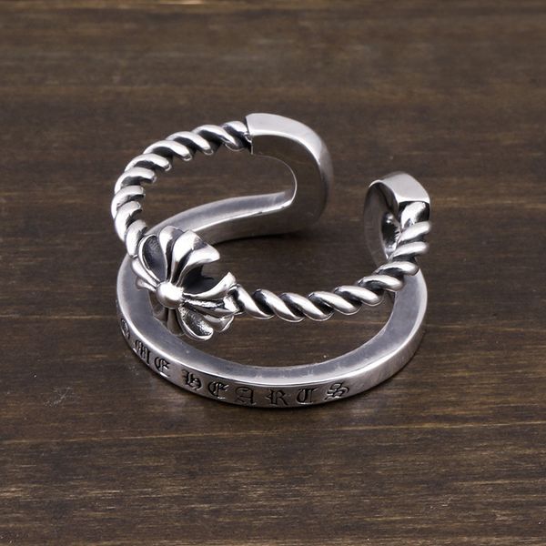 925 sterling silver ring personalized stylish double cross flower letter opening style fashionable street punk style jewelry to send a gift
925 sterling silver ring personalized stylish double cross flower letter opening style fashionable street punk style jewelry to send a gift