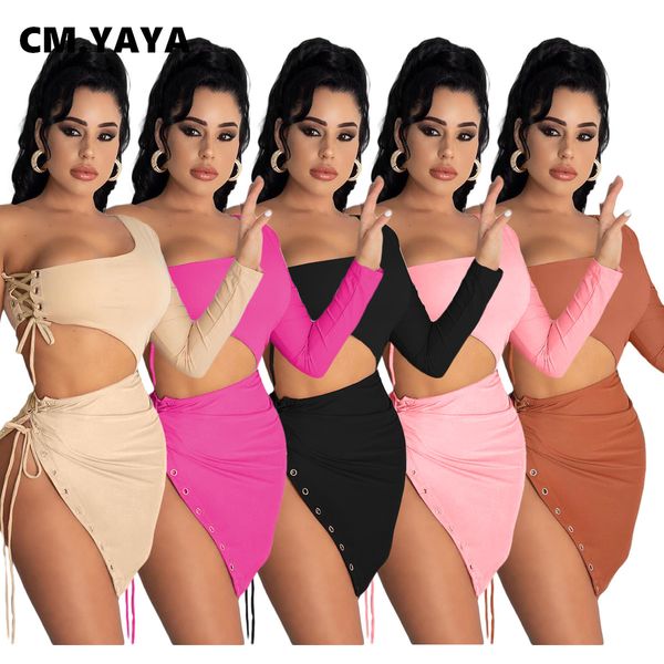 women skirts set solid one-shoulder skew collar full sleeve crop asymmetrical bandage mini skirt 2 piece set summerby air, White
women skirts set solid one-shoulder skew collar full sleeve crop asymmetrical bandage mini skirt 2 piece set summerby air, White