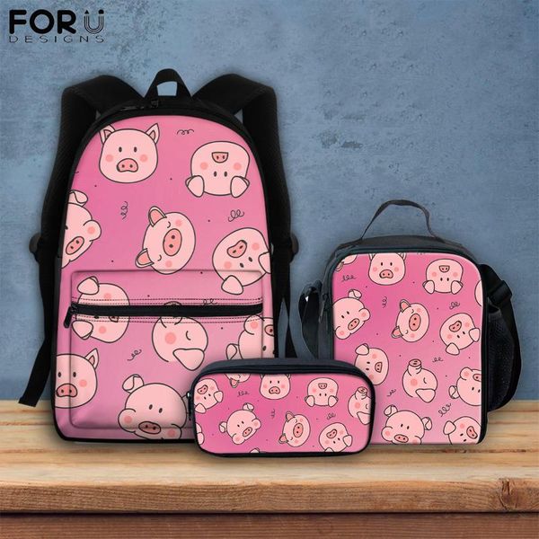 school bags forudesigns 3d cartoon pig gradient pattern girls boys backpack 3pcs/set teenager student bookbag/lunch/pencil bolsa
school bags forudesigns 3d cartoon pig gradient pattern girls boys backpack 3pcs/set teenager student bookbag/lunch/pencil bolsa
