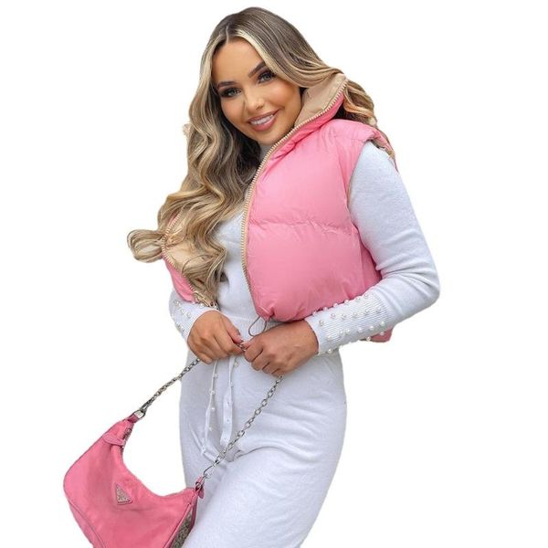 women's vests double sided women fashion cropped vest coat female stand collar zipper short cotton waistcoat ladies casual outerwear, Black;white
women's vests double sided women fashion cropped vest coat female stand collar zipper short cotton waistcoat ladies casual outerwear, Black;white
