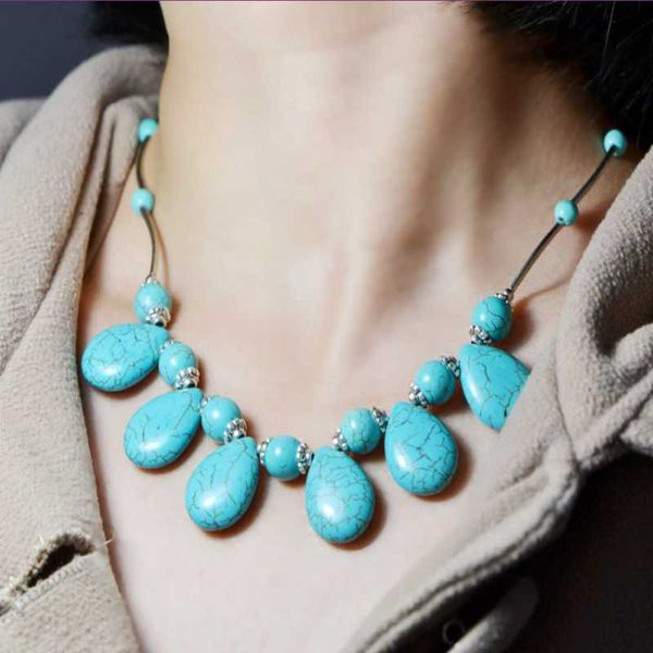 pendant necklaces fyjs unique silver plated stackable water drop green turquoises stone necklace ethnic style jewelry
pendant necklaces fyjs unique silver plated stackable water drop green turquoises stone necklace ethnic style jewelry