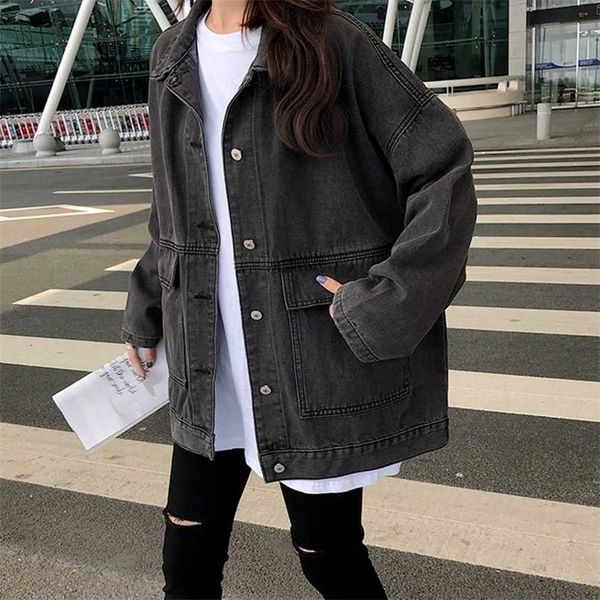 2 color's casual jean coats autumn women loose denim jacket long sleeve loose female girls outwear oversize (78228) 211029, Black;brown
2 color's casual jean coats autumn women loose denim jacket long sleeve loose female girls outwear oversize (78228) 211029, Black;brown