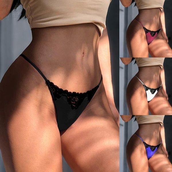 luxury lace satin thong underwear thin low waist temptation panties string crotch cotton seamless briefs women's, Black;pink
luxury lace satin thong underwear thin low waist temptation panties string crotch cotton seamless briefs women's, Black;pink