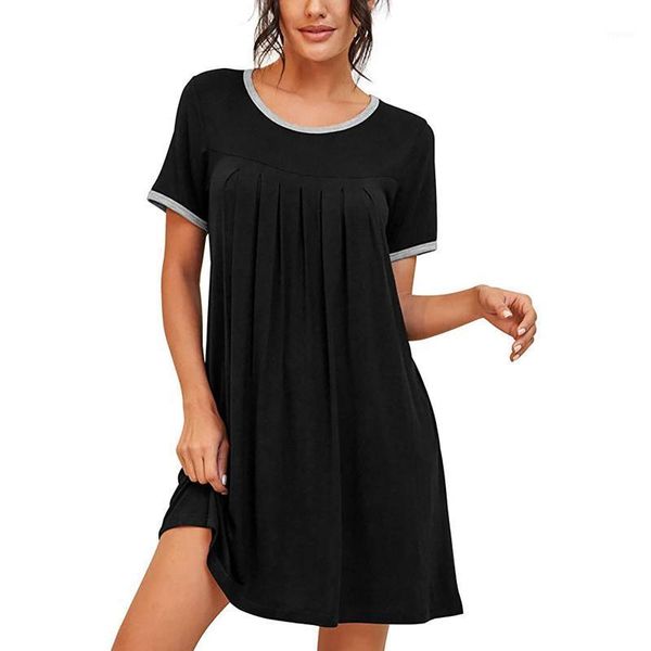 casual comfort bohemia dresses women's sleepwear short sleeve nightgown soft sleepshirt pleated nightshirt swimwear, White;black
casual comfort bohemia dresses women's sleepwear short sleeve nightgown soft sleepshirt pleated nightshirt swimwear, White;black