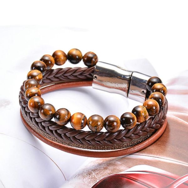 charm bracelets natural stone tiger eye leather bracelet multilayer rope magnet buckle women beaded, Golden;silver
charm bracelets natural stone tiger eye leather bracelet multilayer rope magnet buckle women beaded, Golden;silver