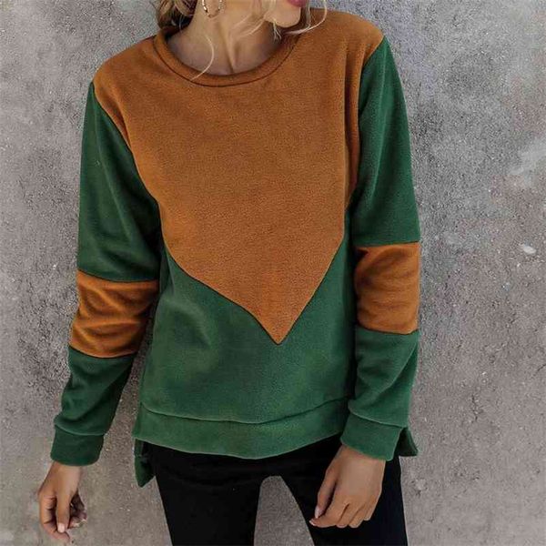 autumn and winter women's long-sleeved o neck fleece sweatshirts color stitching sweater hoodies women 210517, Black
autumn and winter women's long-sleeved o neck fleece sweatshirts color stitching sweater hoodies women 210517, Black