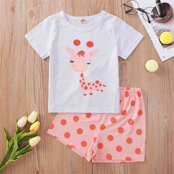 summer children sets casual short sleeve o neck print giraffe t-shirt dot pink shorts cute 2pcs girl clothes 1-8t 210629, White
summer children sets casual short sleeve o neck print giraffe t-shirt dot pink shorts cute 2pcs girl clothes 1-8t 210629, White