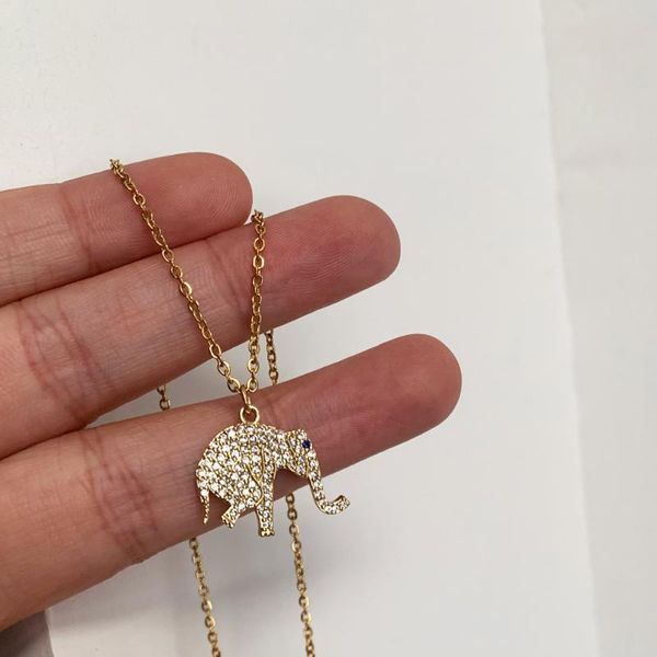 chokers cute elephant necklace micropavépendant necklaceladies men's fashion gold cubiczircon pendant steel chain jewelry, Golden;silver
chokers cute elephant necklace micropavépendant necklaceladies men's fashion gold cubiczircon pendant steel chain jewelry, Golden;silver