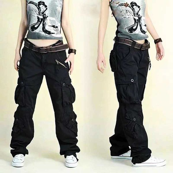 women's overalls multi bag sports loose military tactical pants large casual pants, Black
women's overalls multi bag sports loose military tactical pants large casual pants, Black