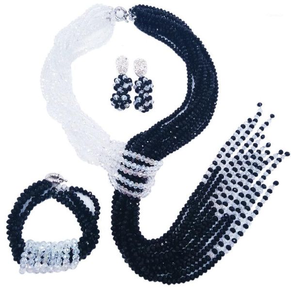 earrings & necklace fashion black clear ab transparent african beads jewelry set crystal beaded nigerian wedding party sets 10wjk01, Silver
earrings & necklace fashion black clear ab transparent african beads jewelry set crystal beaded nigerian wedding party sets 10wjk01, Silver