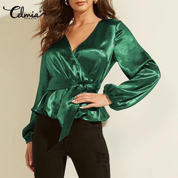blouses women 2021 fashion office satin shirts celmia wrap belted lantern sleeve shirt casual v neck shiny solid elegant s-5xl, White
blouses women 2021 fashion office satin shirts celmia wrap belted lantern sleeve shirt casual v neck shiny solid elegant s-5xl, White