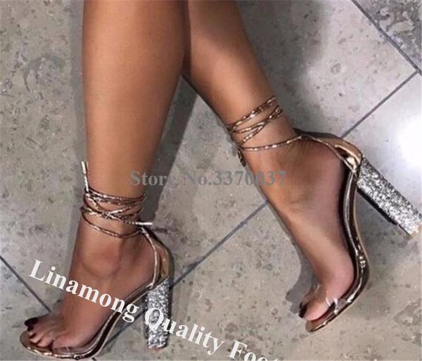 linamong women bling rhinestone chunky heel gladiator sandals pvc straps lace-up crystal thick high shoes, Black
linamong women bling rhinestone chunky heel gladiator sandals pvc straps lace-up crystal thick high shoes, Black