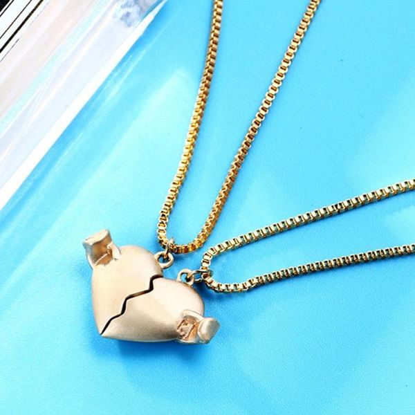 chains 1 pair heart-shaped pendant beloved matching necklace with magnet alloy comfortable wear couples lovers, Silver
chains 1 pair heart-shaped pendant beloved matching necklace with magnet alloy comfortable wear couples lovers, Silver