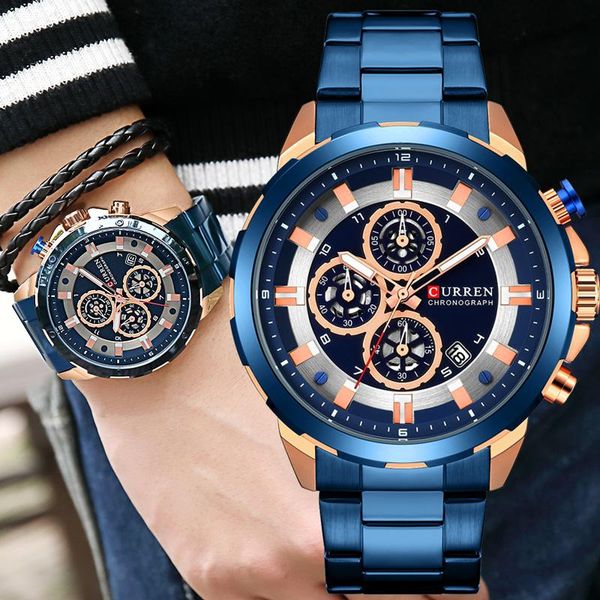 wristwatches curren watch men blue luxury quartz steel mens watches brand chronograph clock man men's, Slivery;brown
wristwatches curren watch men blue luxury quartz steel mens watches brand chronograph clock man men's, Slivery;brown