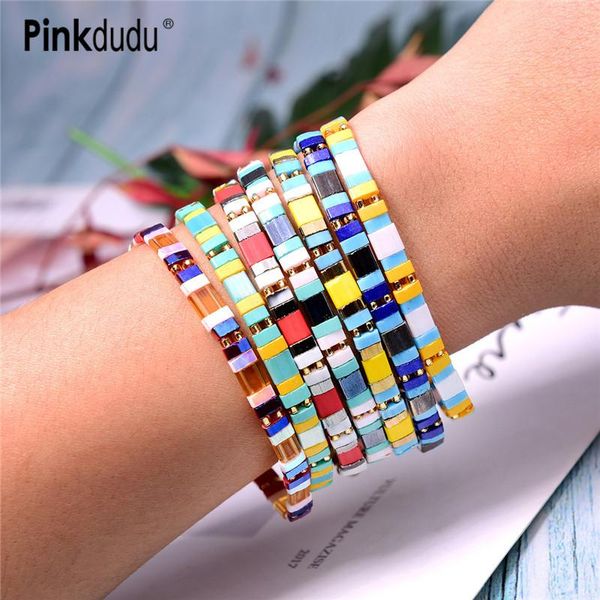pinkdudu bohemian colorful miyuki tila beads bracelet elastic handmade charm pulsera bracelets & bangles for women jewelry pd226 bangle, Black
pinkdudu bohemian colorful miyuki tila beads bracelet elastic handmade charm pulsera bracelets & bangles for women jewelry pd226 bangle, Black