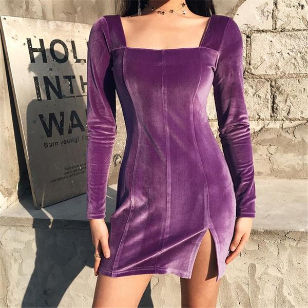 casual dresses women spring autumn bodycon elegant long sleeve square collar split hem party club slim a line mini dress, Black;gray
casual dresses women spring autumn bodycon elegant long sleeve square collar split hem party club slim a line mini dress, Black;gray