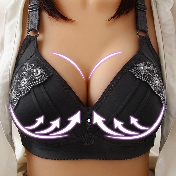 bras flower wireless push up bra 115c/d big cup for breasted women fat full coverage thin wire back closure plaid soft, Red;black
bras flower wireless push up bra 115c/d big cup for breasted women fat full coverage thin wire back closure plaid soft, Red;black